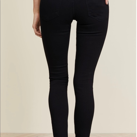 FRAME Denim Women LA Le Skinny De Jeanne Ripped Jeans Film Noir Black Sz 26 - Picture 2 of 5